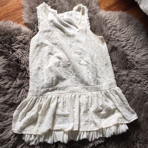 Sundance Boho hippy eyelet lace tank dress L